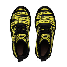 Load image into Gallery viewer, Crime Scene Tape Men&#39;s Canvas Boots - Lili White Creations 