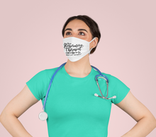 Load image into Gallery viewer, I&#39;m a Respiratory Therapist. What&#39;s Your Superpower? Blue Fabric Face Mask - Lili White Creations 