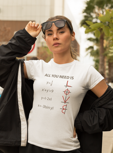 All You Need Is Love Math Equation Unisex Jersey Short Sleeve Tee - Lili White Creations 