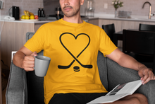 Load image into Gallery viewer, Hockey Sticks Heart with Puck Unisex Jersey Short Sleeve Tee - Lili White Creations 