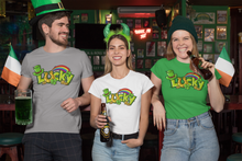 Load image into Gallery viewer, Lucky Rainbow Coins St. Patrick&#39;s Day Unisex Jersey Short Sleeve Tee - Lili White Creations 